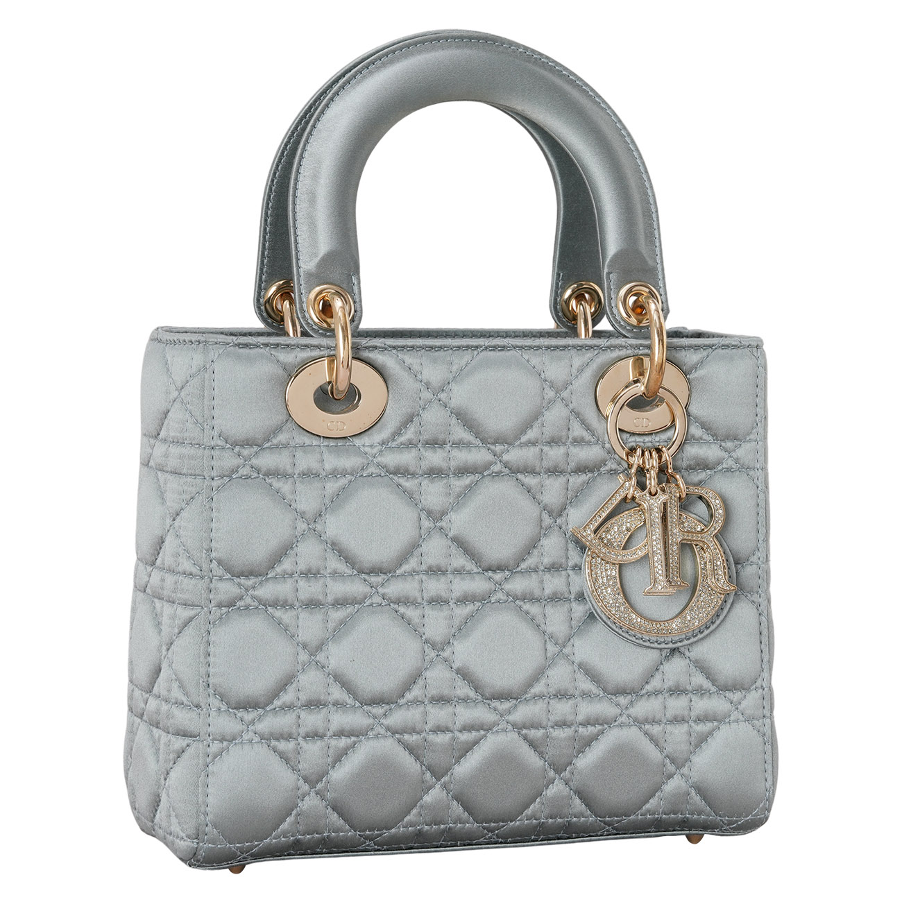 CHRISTIAN DIOR(USED)디올 새틴 레이디디올 스몰 백